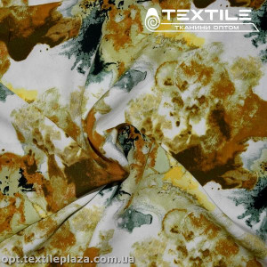 Штапель цветной 3812D3C2 абстракция коричневая, белый