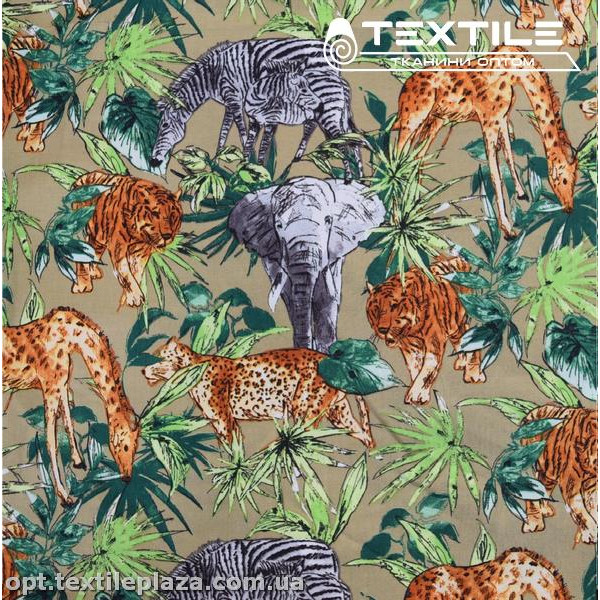 Штапель цветной 4076D70C1 саванна, хаки