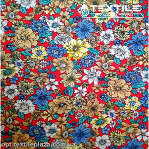 Штапель цветной 4060D8C3 цветы, красный