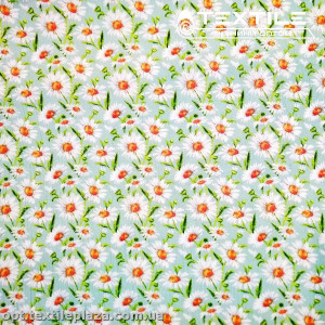 Вискоза-крэш цветная 4070D30C5 цветы, мятный